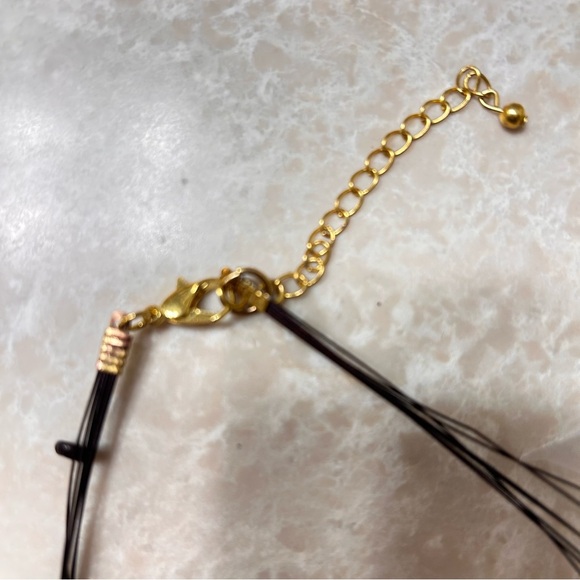 Bohemian Faux Turquoise and Gold Beaded Multi-Strand Necklace - Picture 3 of 3